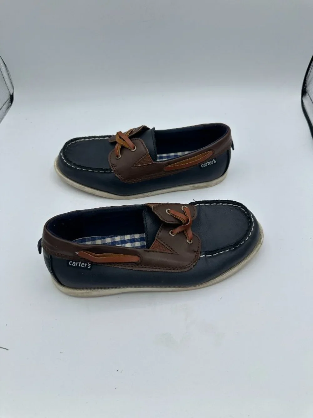 Carter's Toddler Boat Shoes Faux Leather Blue Boys Size 2